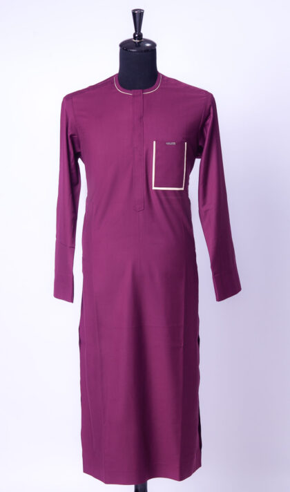 Plain Burgundy Jason Porshe Jalabia Kaftan