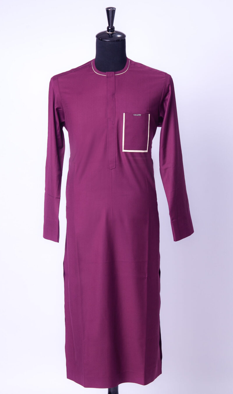 Plain Burgundy Jason Porshe Jalabia Kaftan