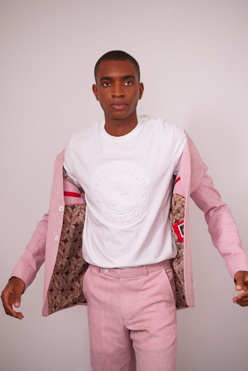 Pink Lapel less Casual Jacket & Short - Image 2