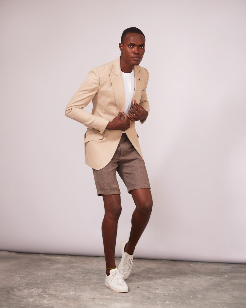 Carton Peak Lapel Jacket, Vintage Coffee Shorts - Image 2