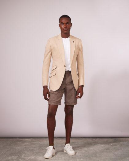Carton Peak Lapel Jacket, Vintage Coffee Shorts