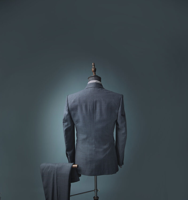 Grey Worsted Wool Peak Lapel Jason Porshe Suit - Image 2