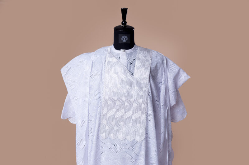 White Lace Jason Porshe Agbada - Image 3