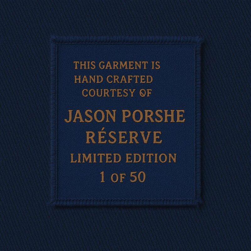 Navy Jason Porshe Pearl Embroidered Shirt (Short Sleeve) - Image 2